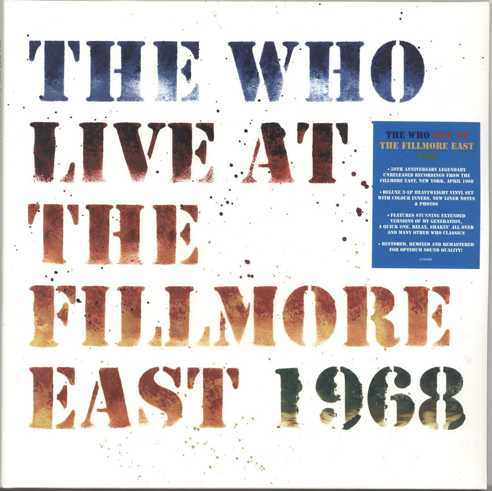 The Who Live At The Fillmore East 1968 - 180gm - Sealed UK 3-LP vinyl record set (Triple LP Album) 6744480