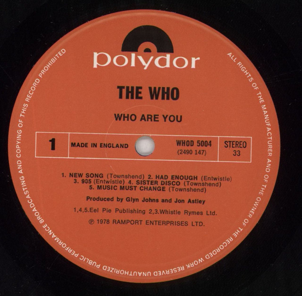 The Who Who Are You UK vinyl LP album (LP record) WHOLPWH136402