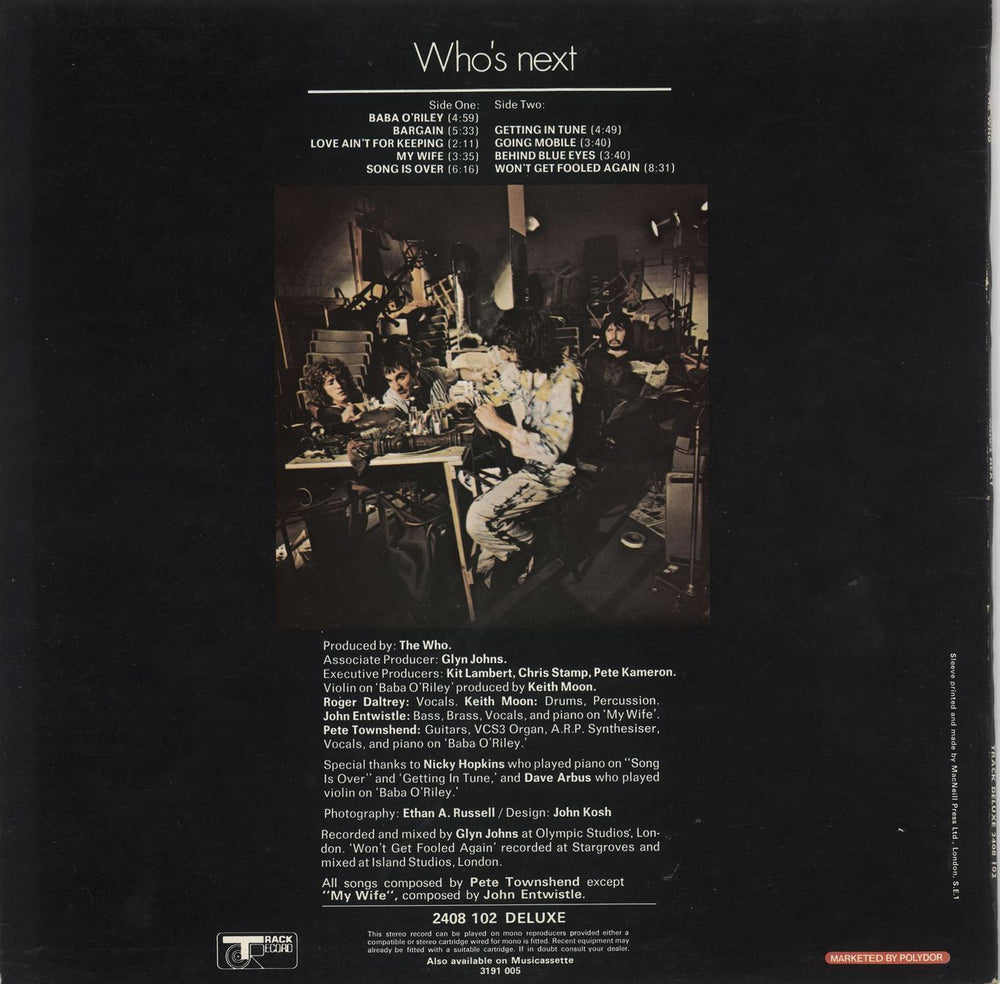 The Who Who's Next - 1st + Inner UK vinyl LP album (LP record)