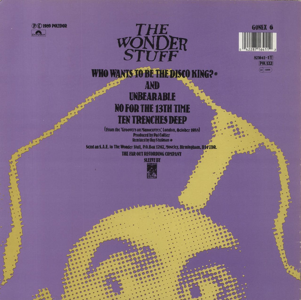 The Wonder Stuff Who Wants To Be The Disco King? UK 12" vinyl single (12 inch record / Maxi-single) 042287164112