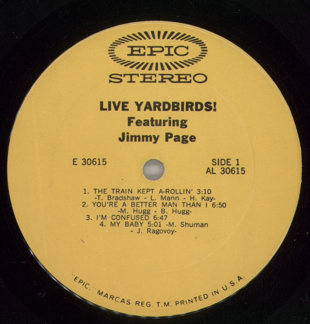 The Yardbirds Live Yardbirds Featuring Jimmy Page US vinyl LP album (LP record) YDBLPLI859292