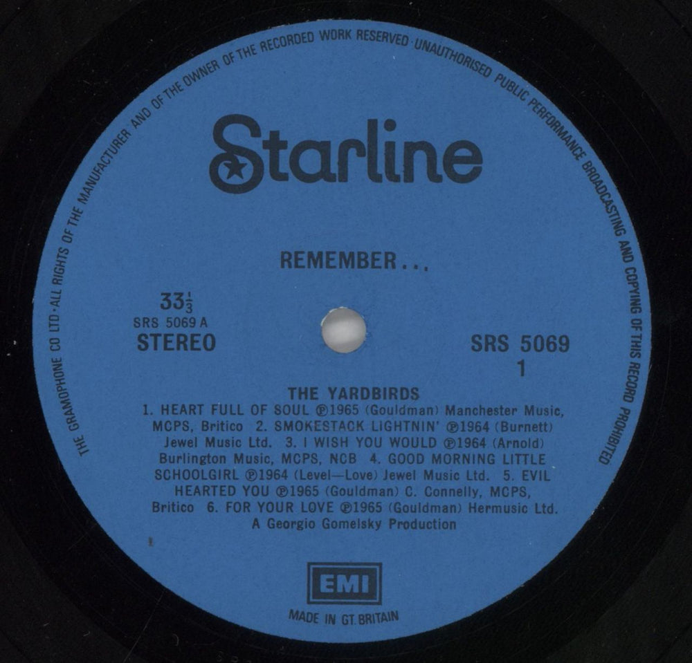 The Yardbirds Remember... The Yardbirds - 1st - Price Stickered - EX UK vinyl LP album (LP record) YDBLPRE858208