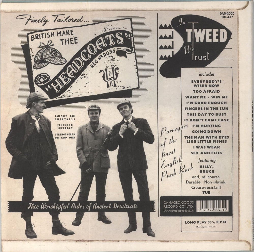 Thee Headcoats In Tweed We Trust - Duck Egg Blue Vinyl UK vinyl LP album (LP record) 5020422009615