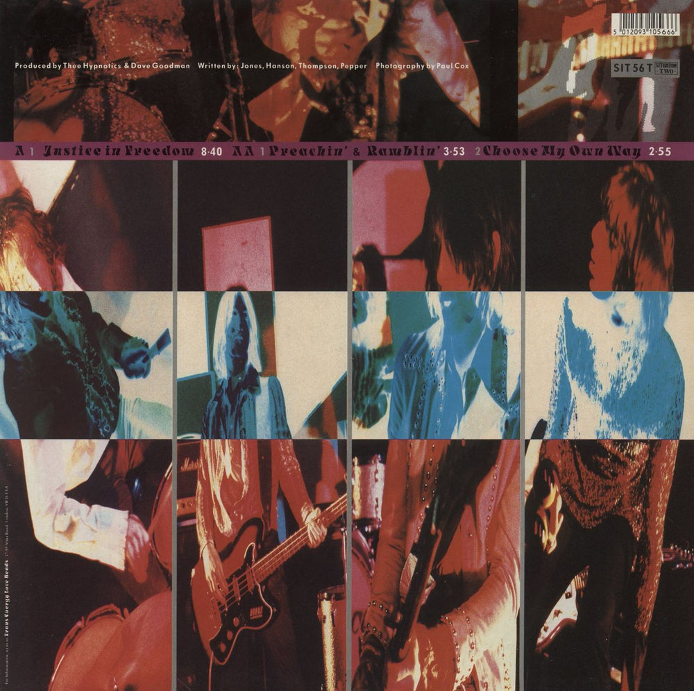 Thee Hypnotics Justice In Freedom UK 12" vinyl single (12 inch record / Maxi-single) 5012093105666
