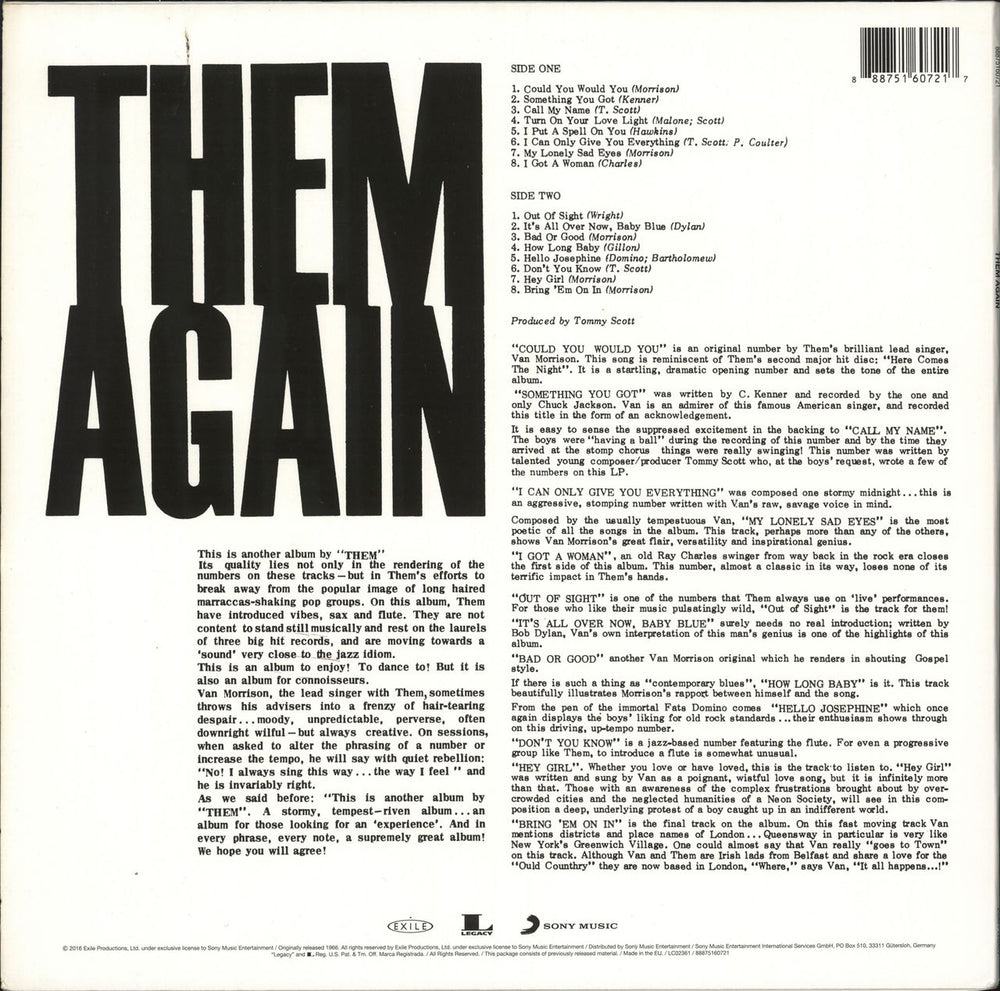 Them Them Again - 180gm UK vinyl LP album (LP record) 888751607217