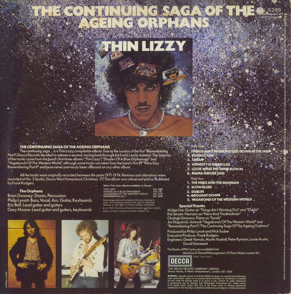 Thin Lizzy The Continuing Saga Of The Ageing Orphans UK vinyl LP album (LP record)