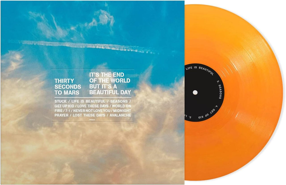 Thirty Seconds To Mars It's The End Of The World But It's A Beautiful Day - Orange Vinyl - Sealed UK vinyl LP album (LP record) 30ALPIT832849