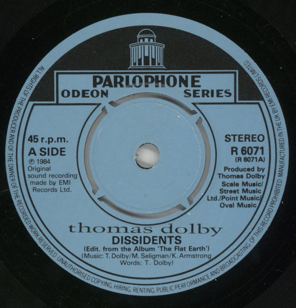 Thomas Dolby Dissidents UK 7" vinyl single (7 inch record / 45) DOL07DI150672
