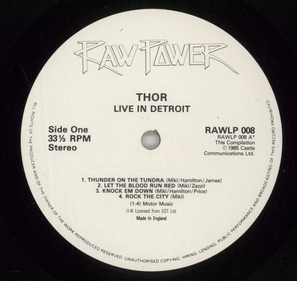 Thor Live In Detroit! UK vinyl LP album (LP record) 8THLPLI869751