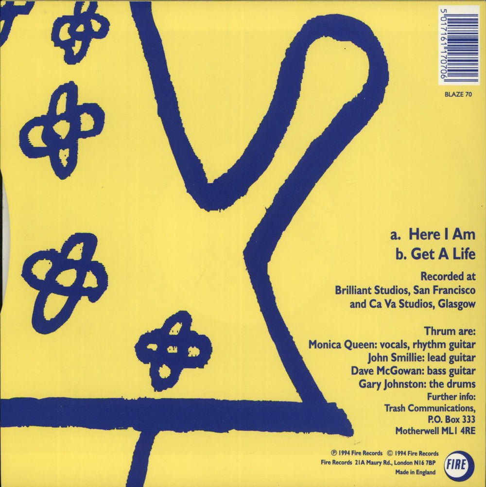 Thrum Here I Am UK 7" vinyl single (7 inch record / 45) 5017161170706