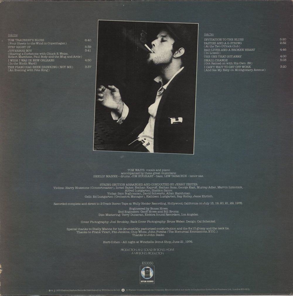 Tom Waits Small Change UK vinyl LP album (LP record)