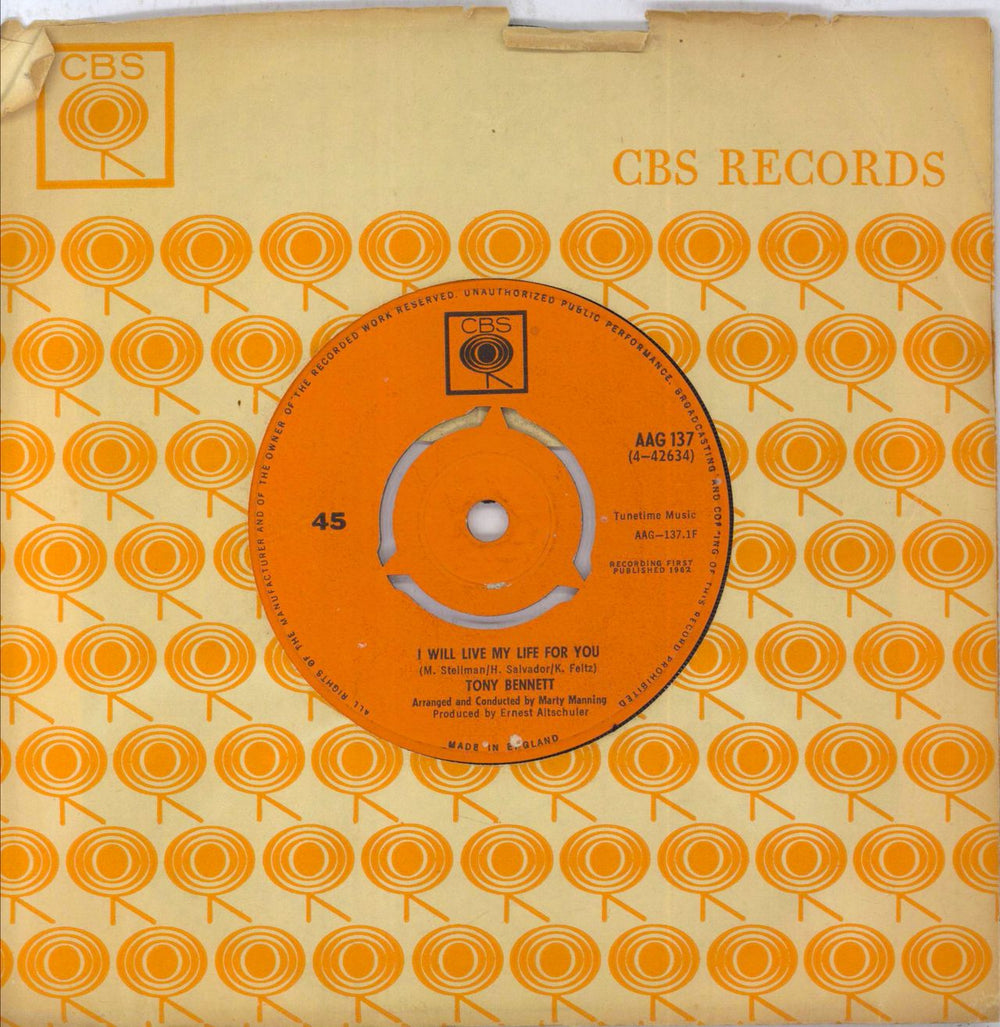 Tony Bennett I Wanna Be Around - Sample UK 7" vinyl single (7 inch record / 45) AAG137