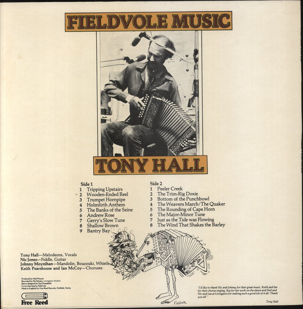 Tony Hall Fieldvole Music UK vinyl LP album (LP record)