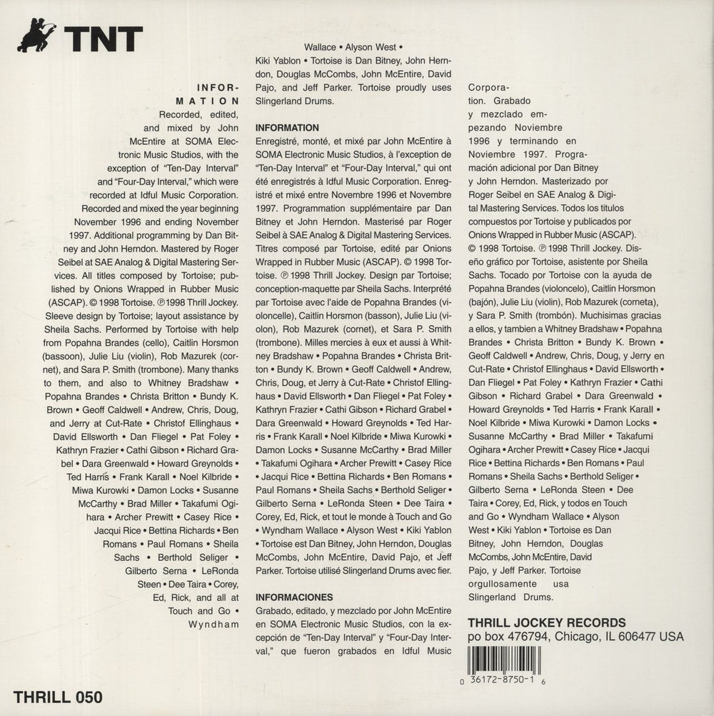 Tortoise TNT US 2-LP vinyl record set (Double LP Album) 036172875016