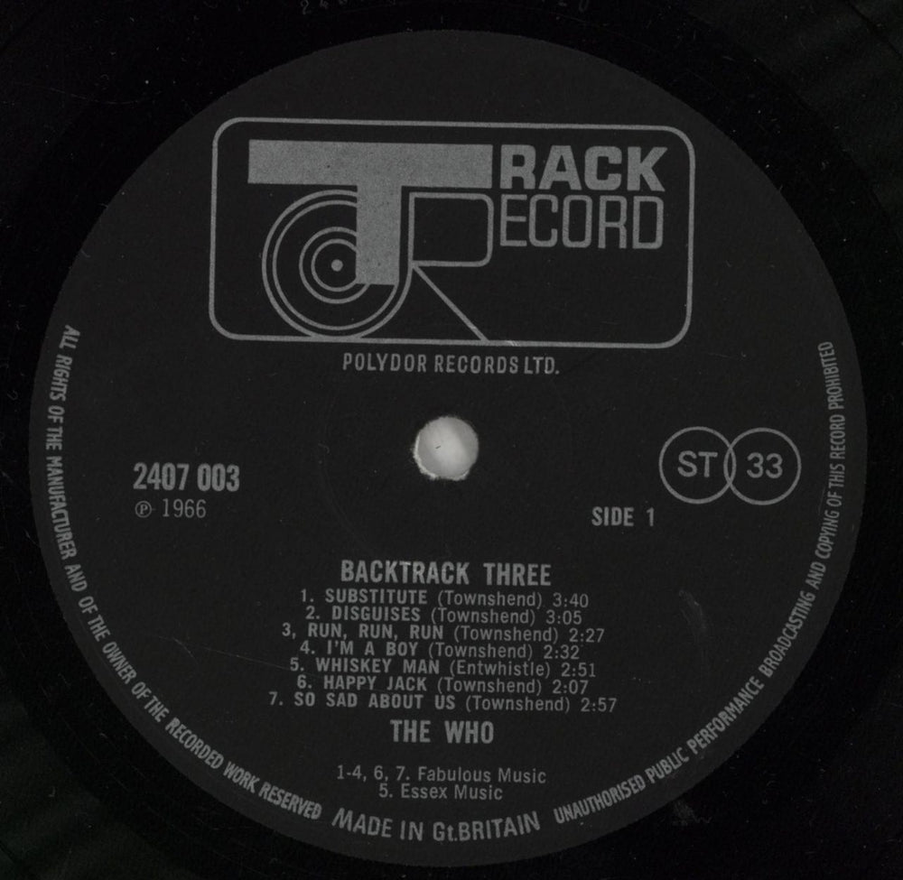 Track Records Backtrack 3 UK vinyl LP album (LP record) 5TRLPBA263360