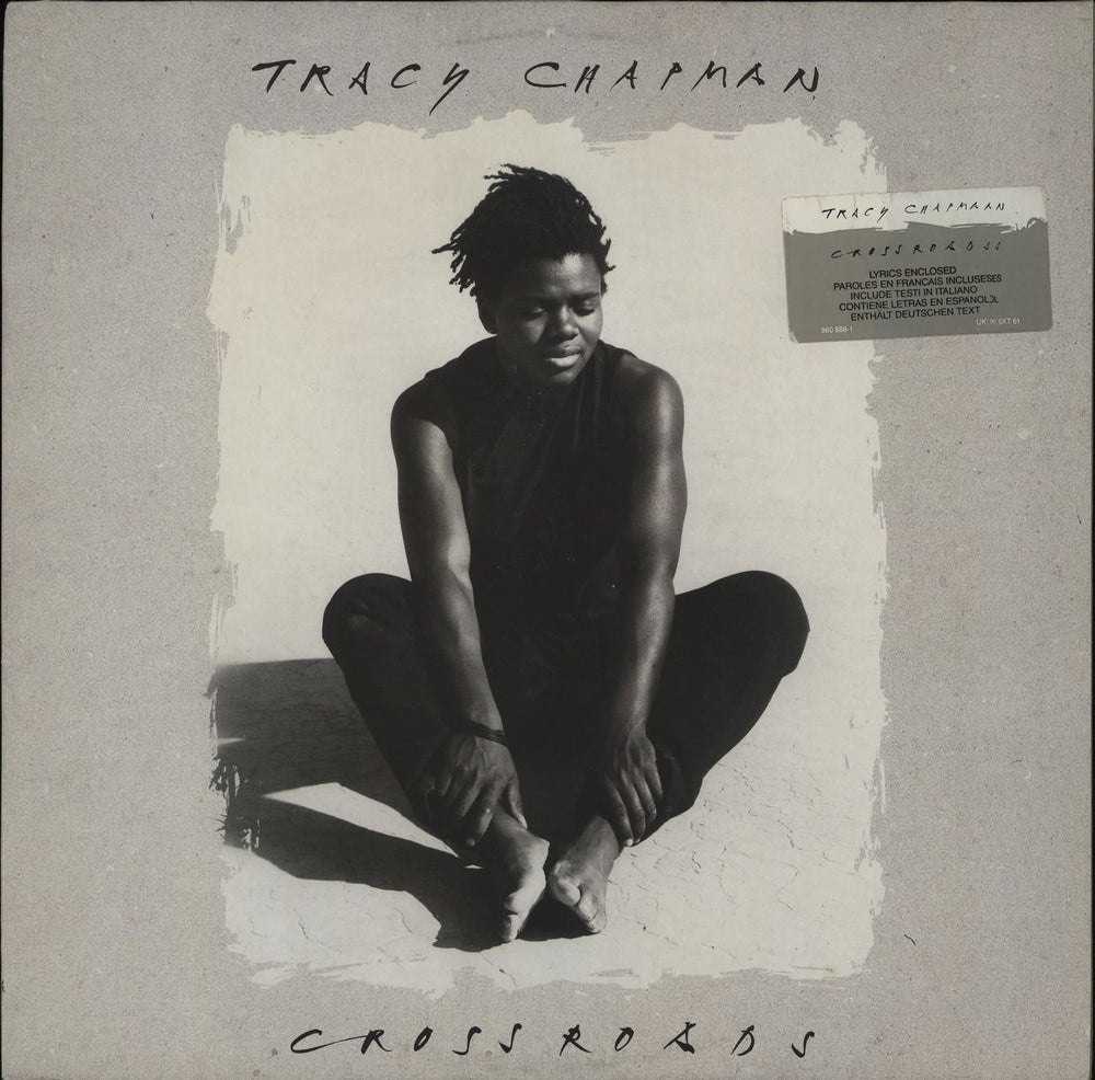 Tracy Chapman Crossroads + Hype Stickered + Lyric Sheet UK vinyl LP album (LP record) EKT61