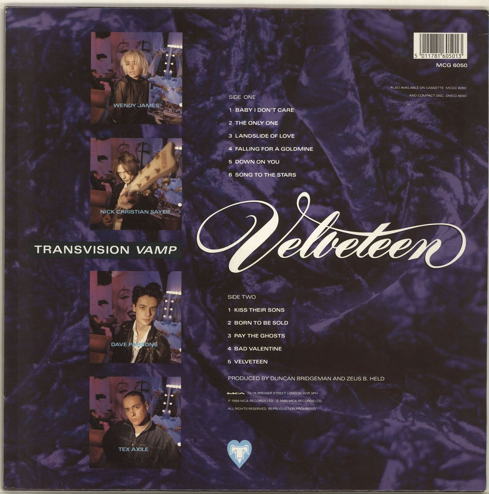 Transvision Vamp Velveteen UK vinyl LP album (LP record) 5011781605013