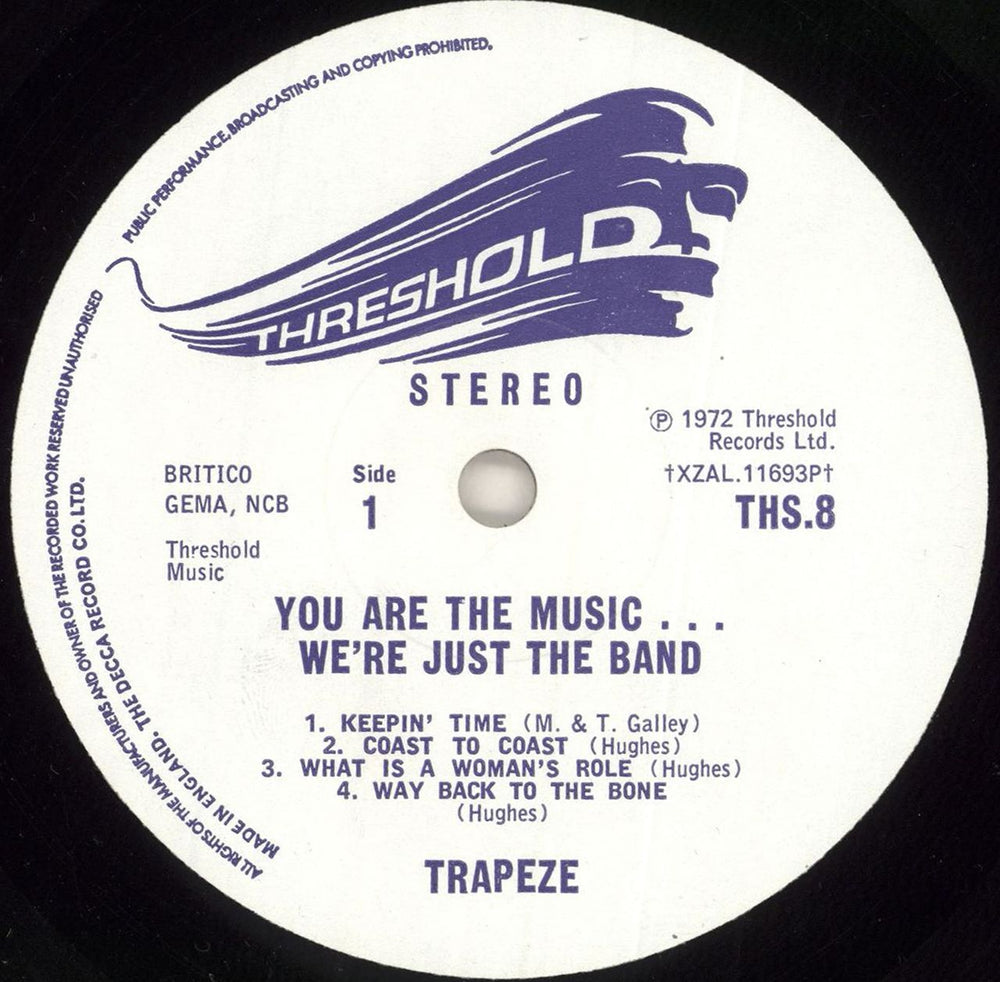 Trapeze You Are The Music...We're Just The Band - EX UK vinyl LP album (LP record) TPZLPYO580635