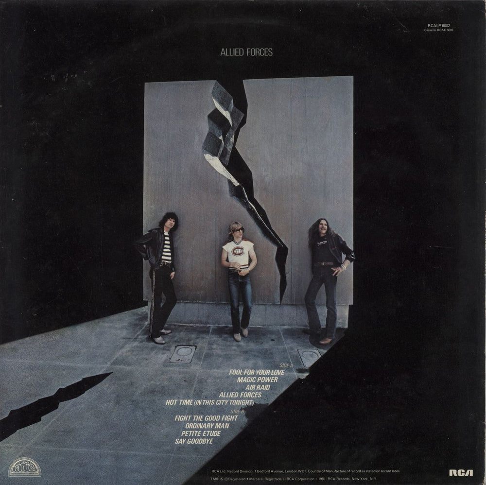 Triumph Allied Forces + Merch Insert UK vinyl LP album (LP record)