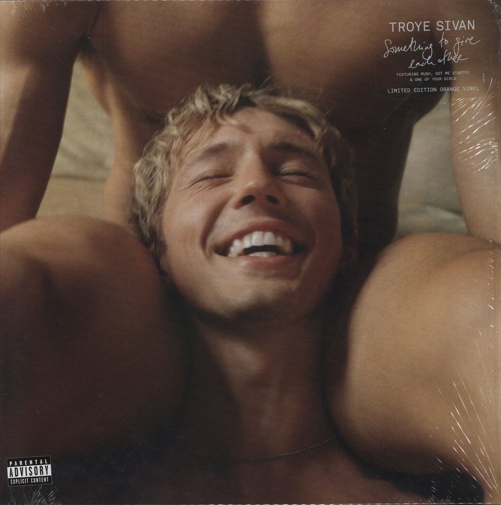 Troye Sivan Something To Give Each Other - Orange Vinyl + Autographed Postcard UK vinyl LP album (LP record) 5582654