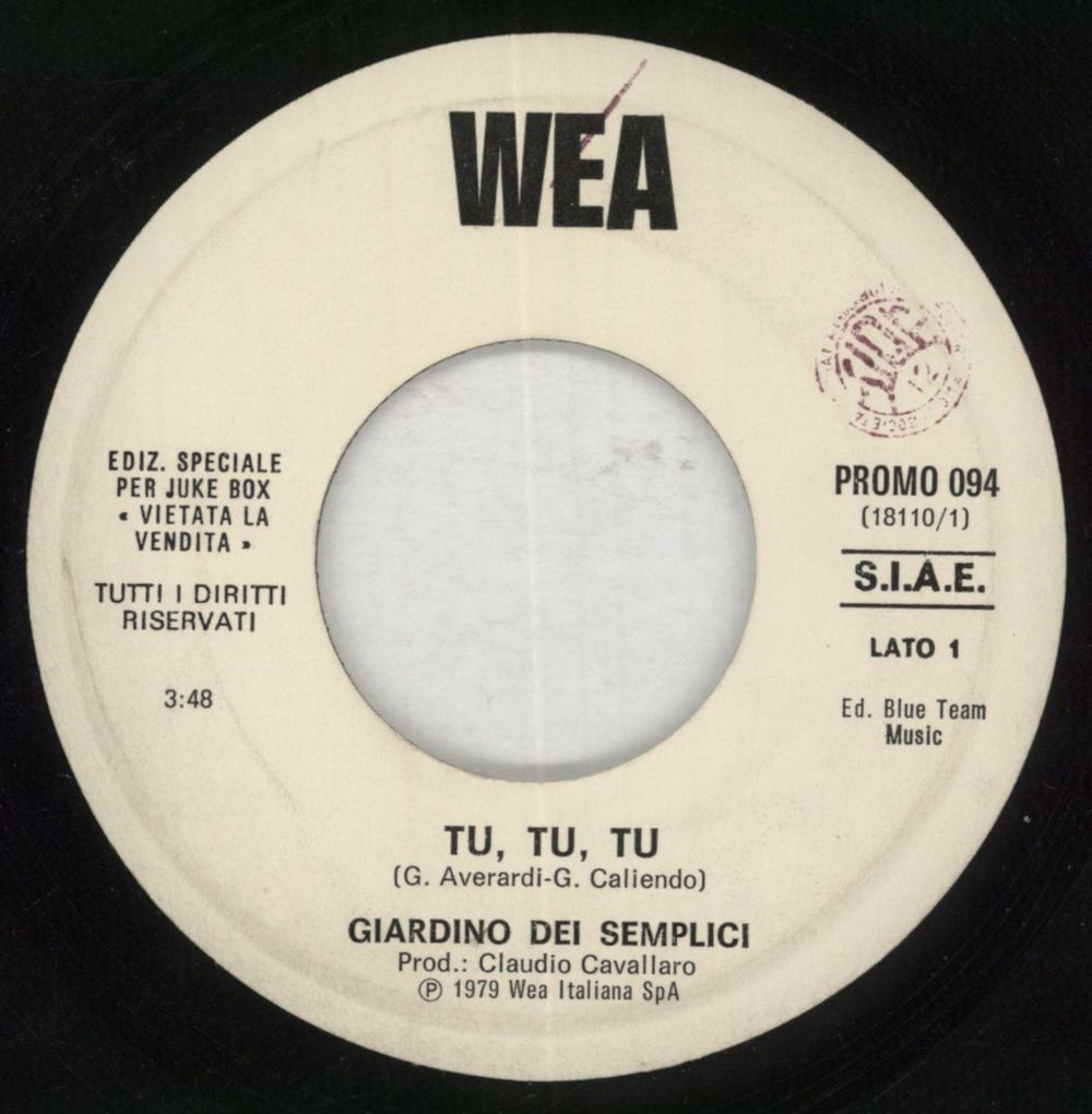 Tubeway Army Are' Friends' Electric Italian 7" vinyl single (7 inch record / 45) PROMO094