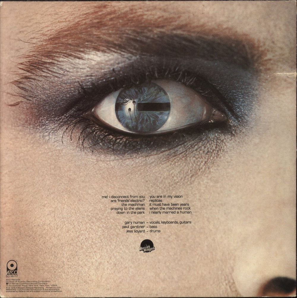 Tubeway Army Replicas - Gold Stamp US vinyl LP album (LP record)