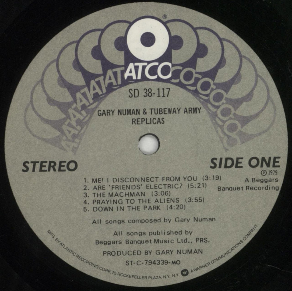 Tubeway Army Replicas - Gold Stamp US vinyl LP album (LP record) TUBLPRE69267