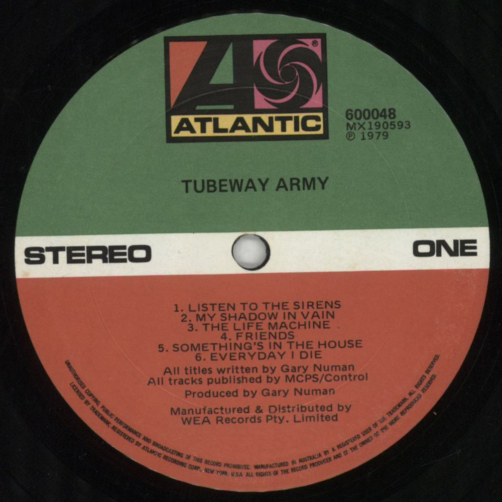 Tubeway Army Tubeway Army Australian vinyl LP album (LP record) TUBLPTU851472