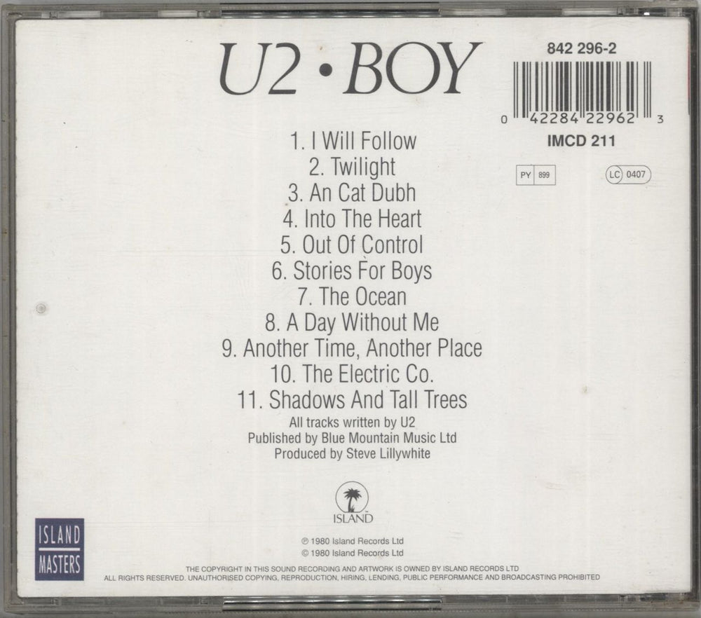 U2 Boy UK CD single (CD5 / 5") 042284229623