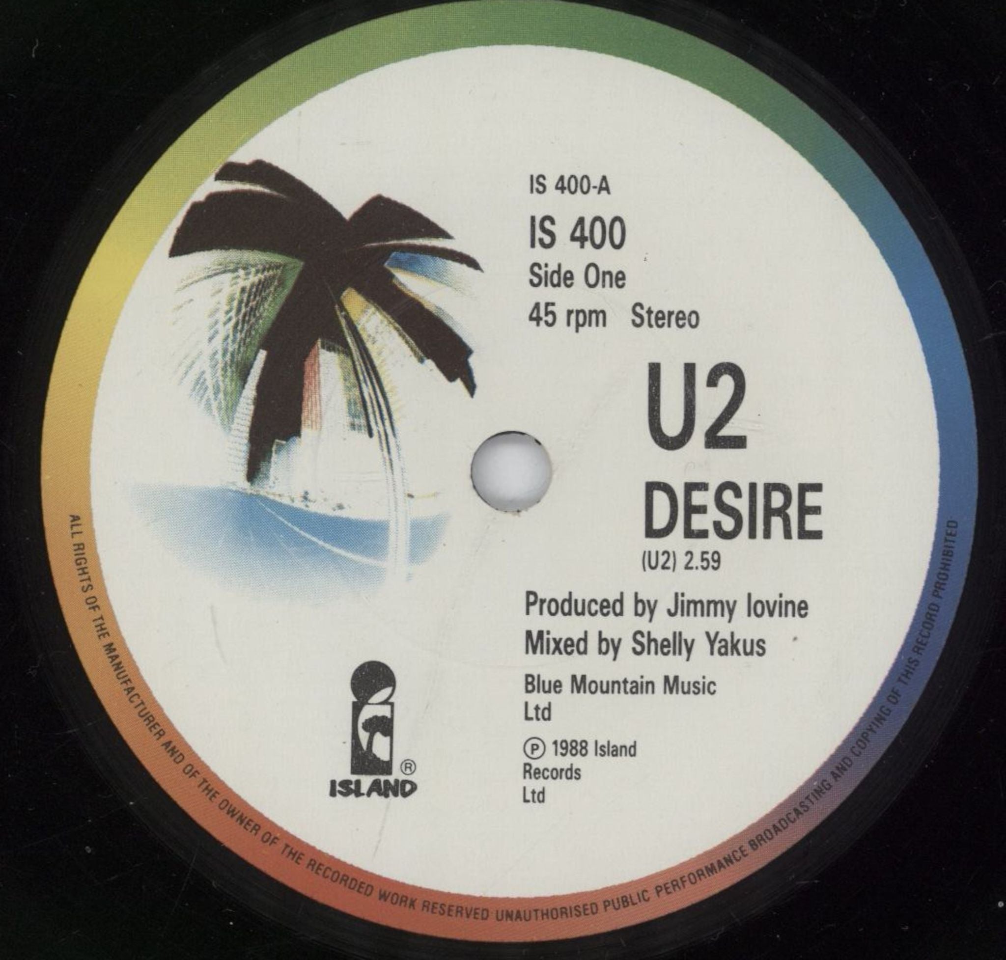 U2 Desire - Solid - Gatefold UK 7\" vinyl single (7 inch record / 45) U-207DE899148