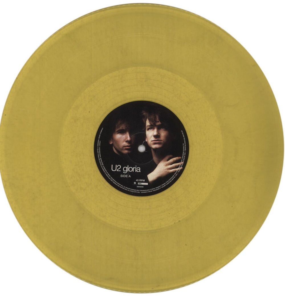 U2 Gloria - 40th Anniversary Sun Yellow Vinyl UK 12" vinyl single (12 inch record / Maxi-single) U-212GL844038