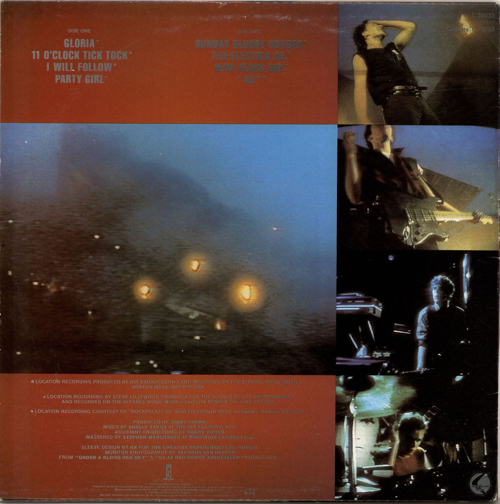 U2 Under A Blood Red Sky - Red Vinyl + Hype Sticker Australian vinyl LP album (LP record)