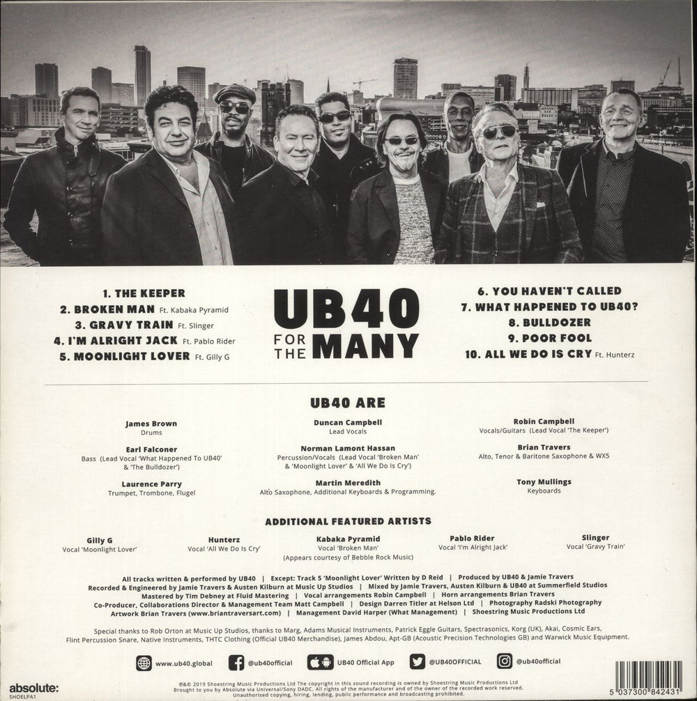 UB40 For The Many UK vinyl LP album (LP record)