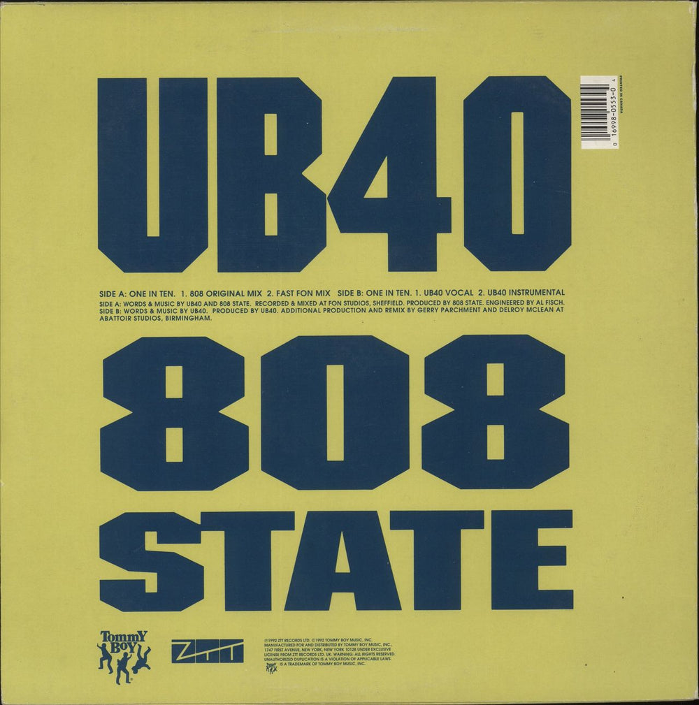 UB40 One In Ten - Promo US Promo 12" vinyl single (12 inch record / Maxi-single) 016998055304