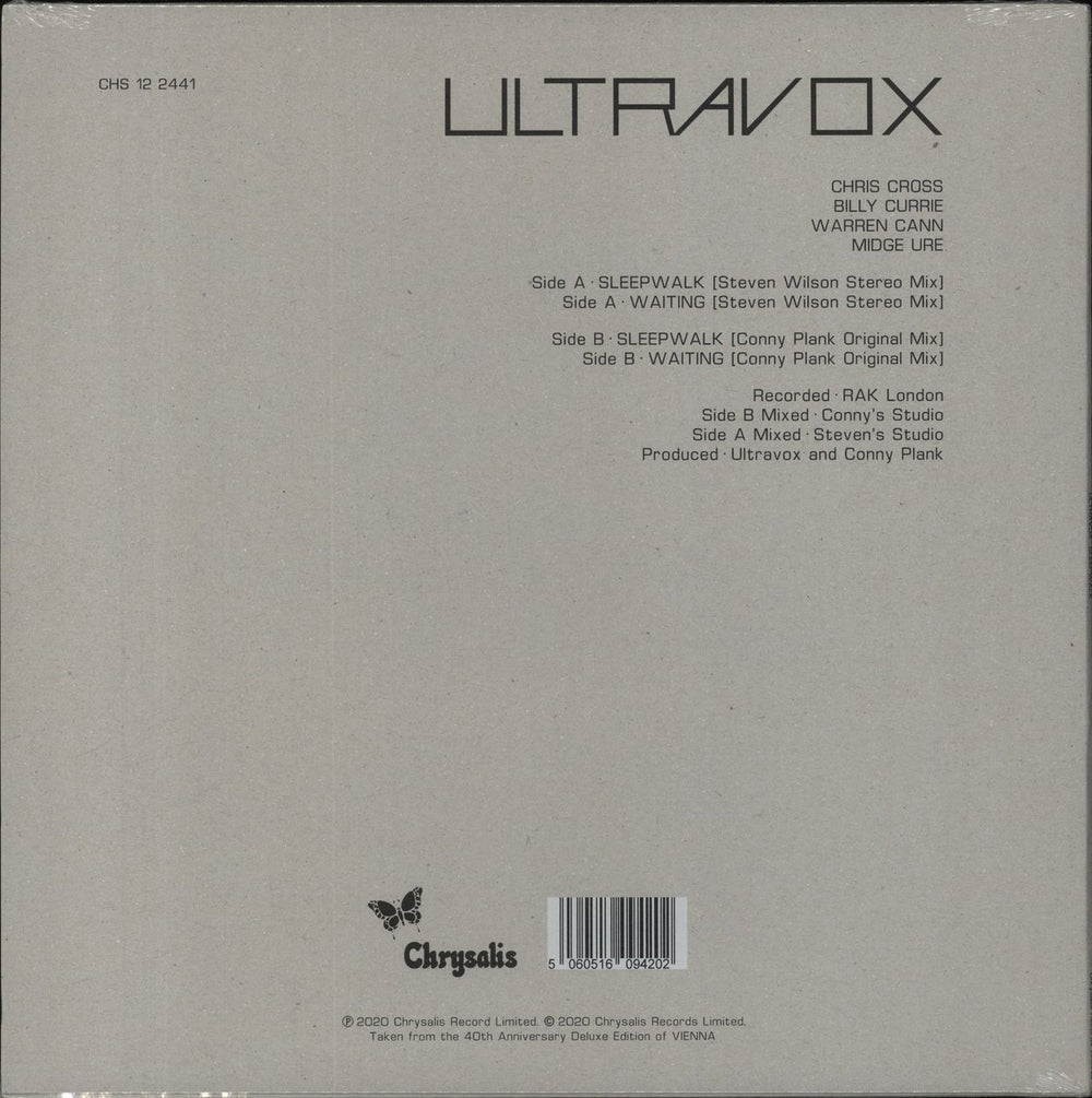 Ultravox Sleepwalk - RSD 2020 - Clear Vinyl - Sealed UK 12" vinyl single (12 inch record / Maxi-single) 5060516094202