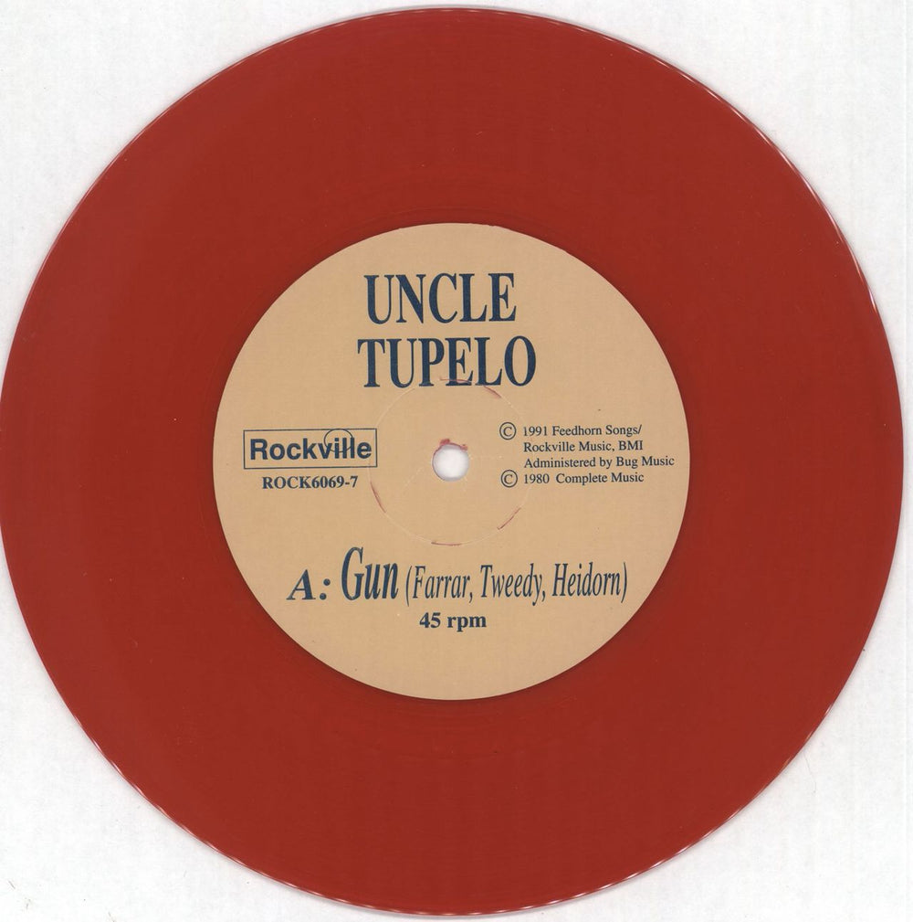 Uncle Tupelo Gun - Red Vinyl US 7" vinyl single (7 inch record / 45) X5807GU713823