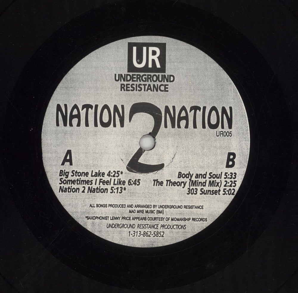 Underground Resistance (Label) Nation 2 Nation EP US 12" vinyl single (12 inch record / Maxi-single) UR-005