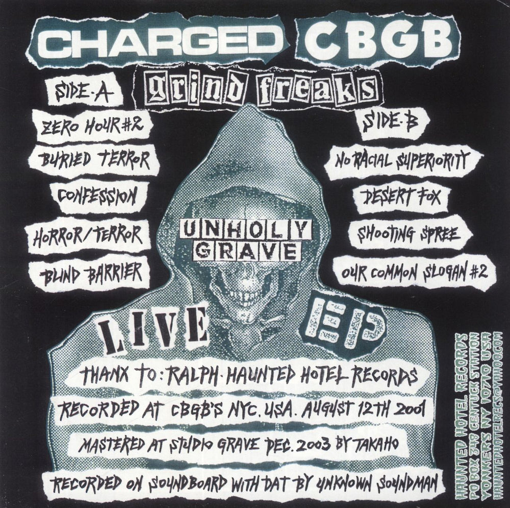 Unholy Grave Charged CBGB EP US 7" vinyl single (7 inch record / 45)