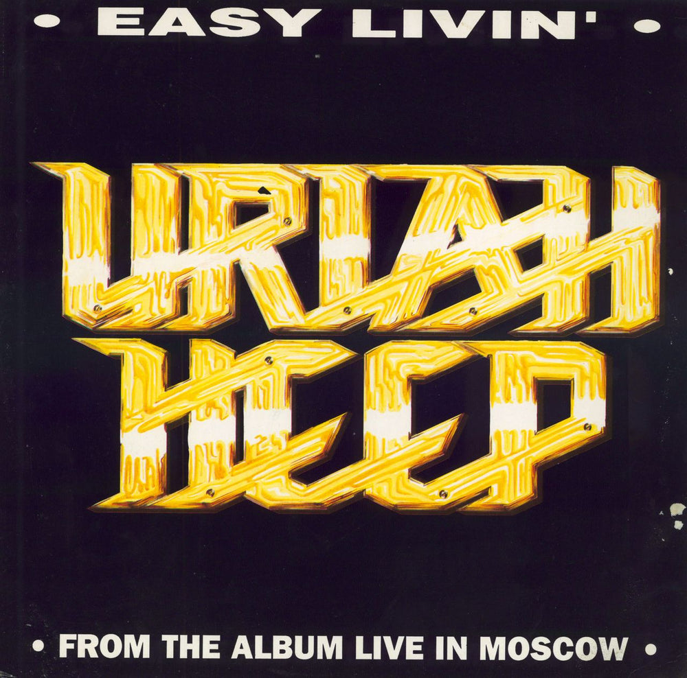 Uriah Heep Easy Livin' - Red Vinyl + Poster - EX UK 12" vinyl single (12 inch record / Maxi-single) LGYT65