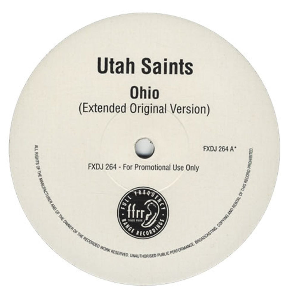 Utah Saints Ohio UK Promo 12" vinyl single (12 inch record / Maxi-single) FXDJ264