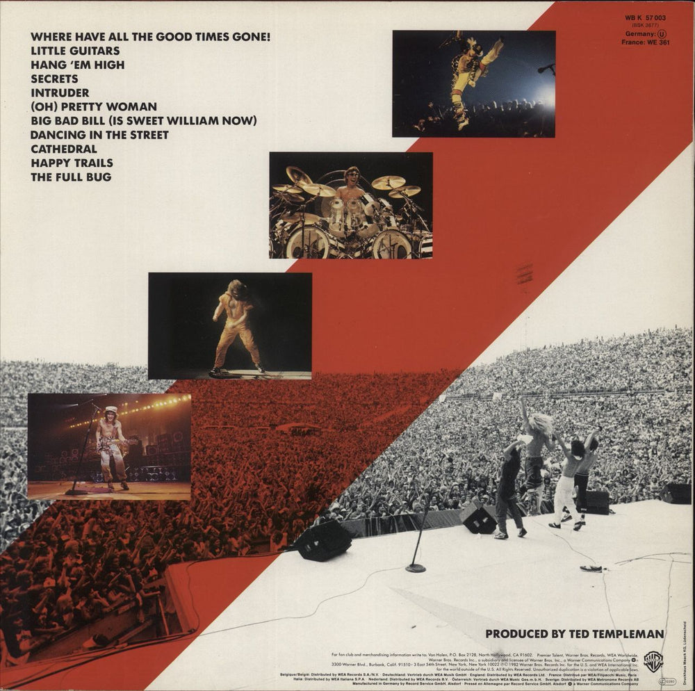 Van Halen Diver Down + inner German vinyl LP album (LP record)