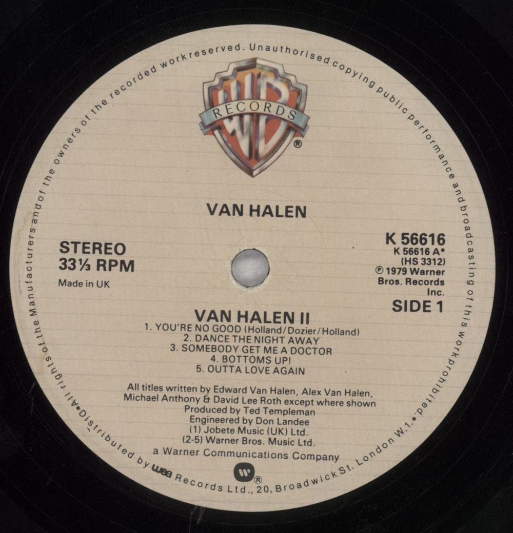 Van Halen Van Halen II - EX UK vinyl LP album (LP record) VNHLPVA841193