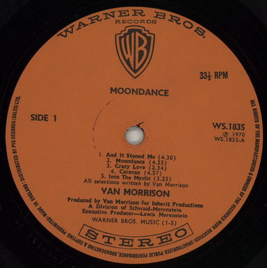 Van Morrison Moondance - 1st - EX UK vinyl LP album (LP record) VMOLPMO718890
