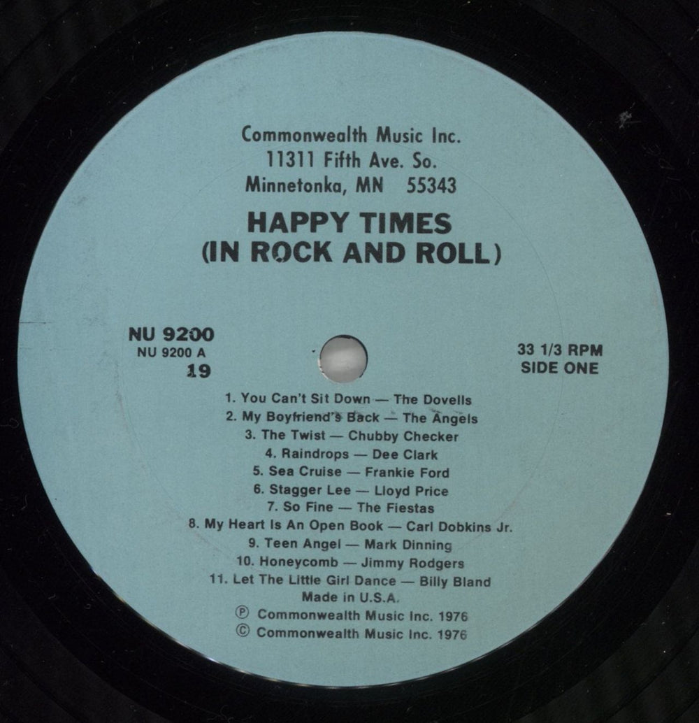 Various-50s/Rock & Roll/Rockabilly Happy Times (In Rock And Roll) US vinyl LP album (LP record) 50VLPHA865033