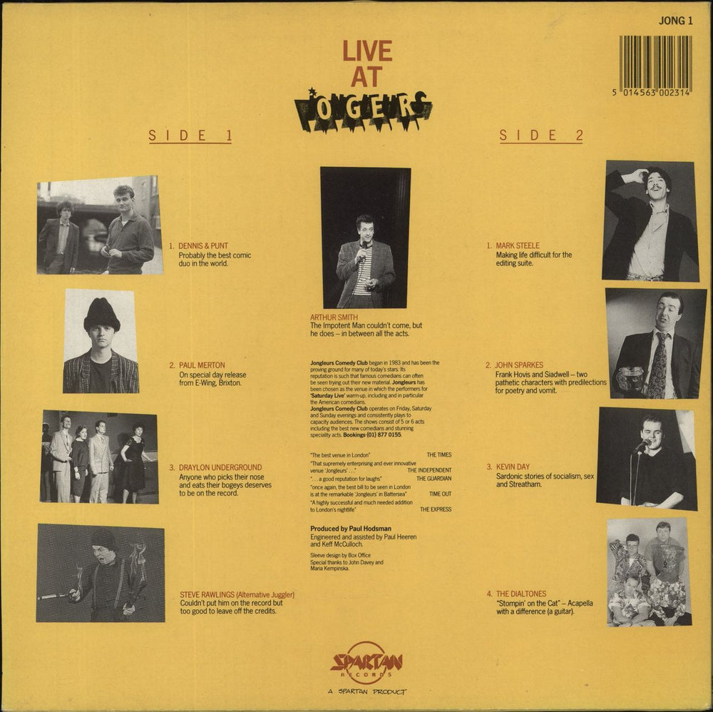 Various-Comedy Live At Jongleurs (Alternative Comedy) UK vinyl LP album (LP record) 5014563002314
