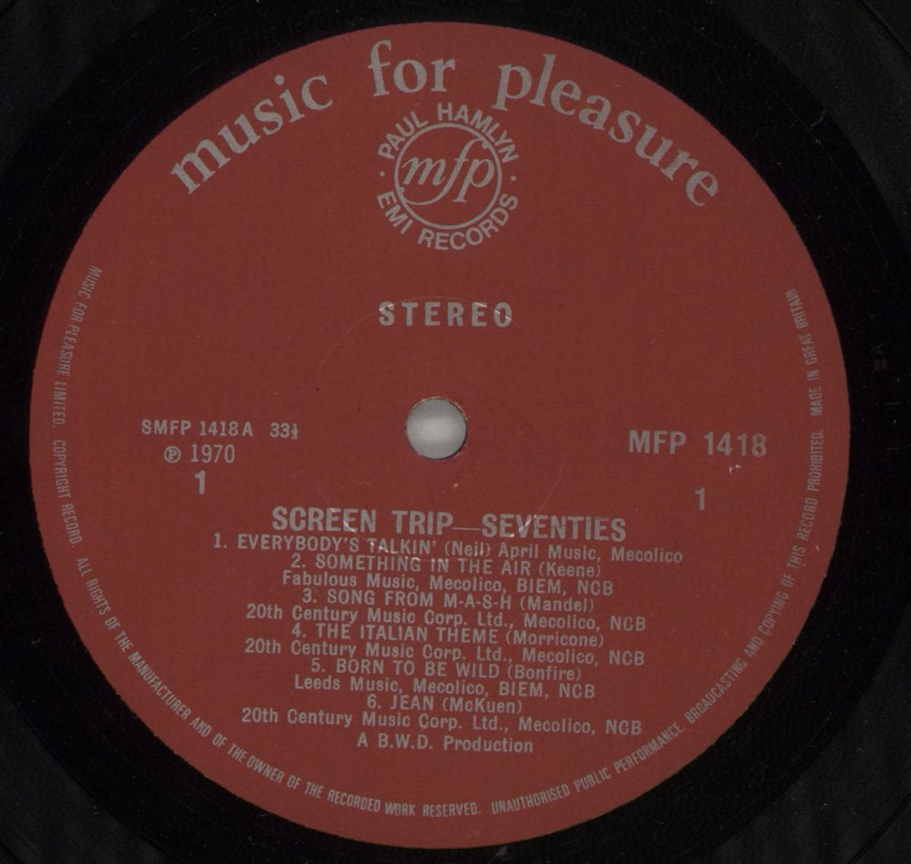 Various-Film, Radio, Theatre & TV Screen Trip - Seventies UK vinyl LP album (LP record) FVALPSC874311