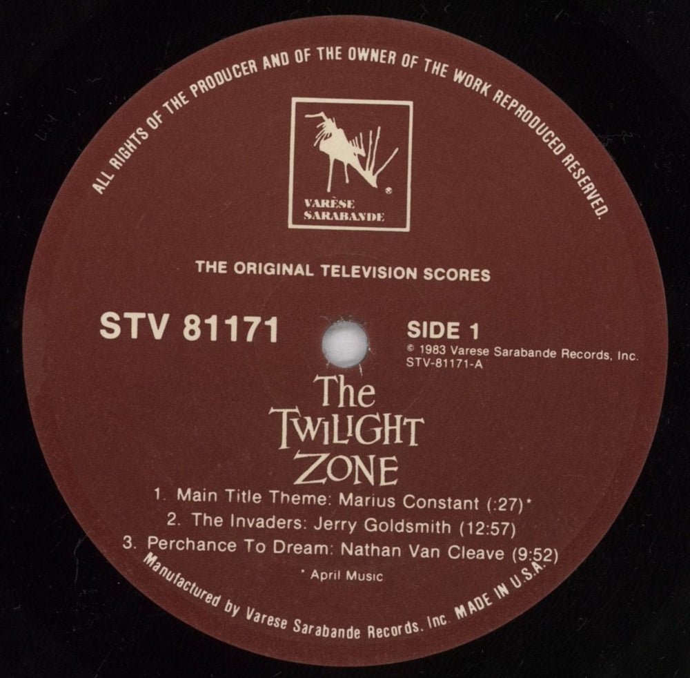 Various-Film, Radio, Theatre & TV The Twilight Zone Volume One US vinyl LP album (LP record) FVALPTH836014