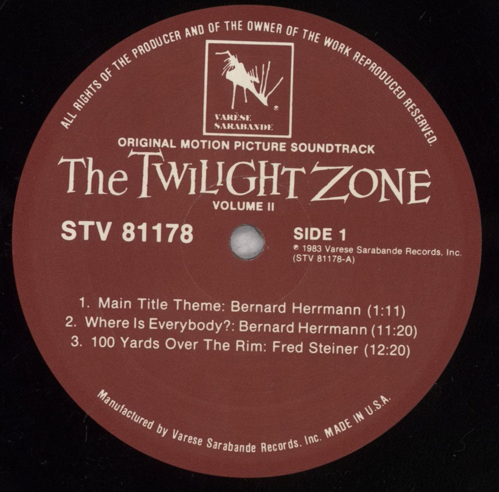 Various-Film, Radio, Theatre & TV The Twilight Zone Volume Two US vinyl LP album (LP record) FVALPTH836016