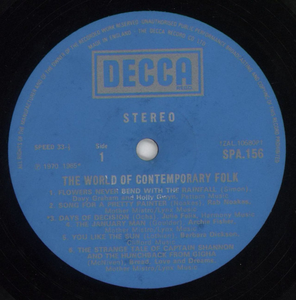 Various-Folk The World Of Contemporary Folk UK vinyl LP album (LP record) V-FLPTH647010