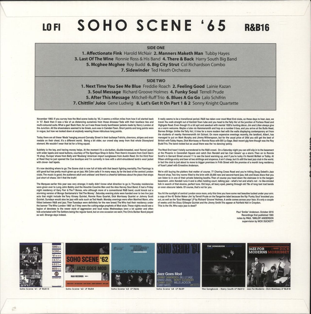 Various-Jazz Soho Scene '65 Jazz Goes Mod UK vinyl LP album (LP record)
